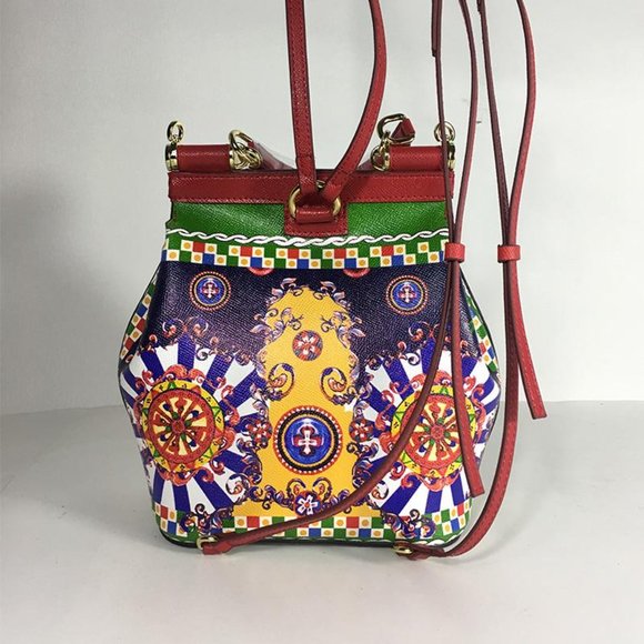 Leather Roman classic floral print backpacks for